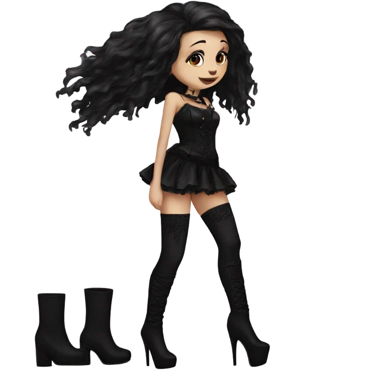 goth girl in super high platform heels and black stockings  emoji
