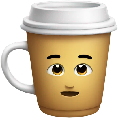 A cup wearing a hoodie emoji