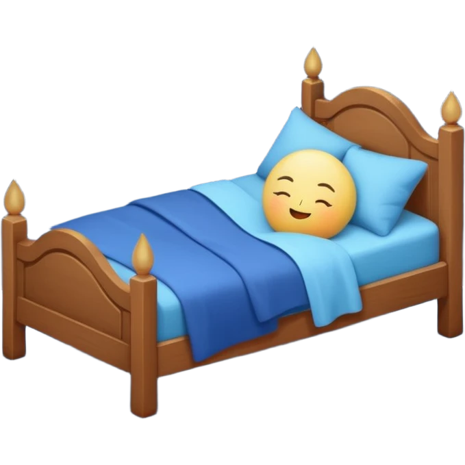 Peaceful night sleep, moon and stars, glowing fruit releasing melatonin, calm blue tones, simple emoji style emoji