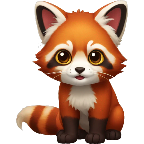 Red Panda Cat hybrid full body emoji