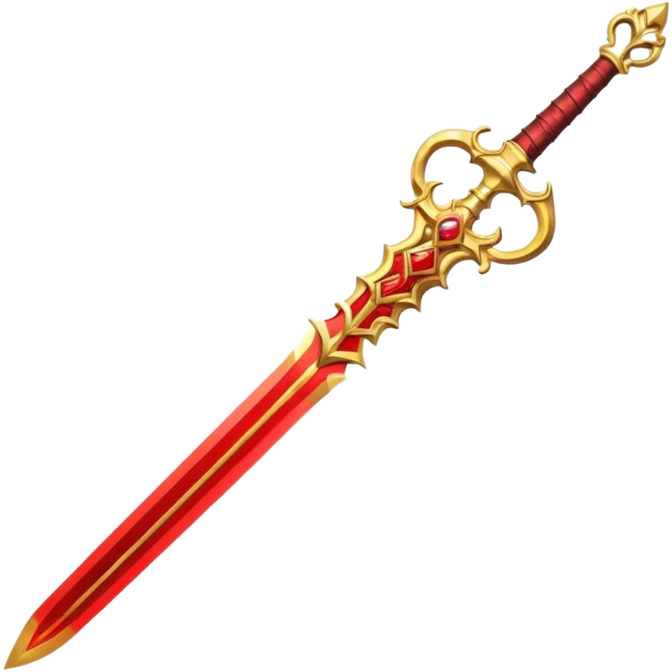 fiery royal golden sword with red blade emoji