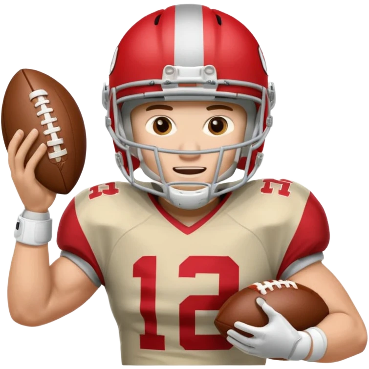 White nc state football player scoring a touchdown emoji