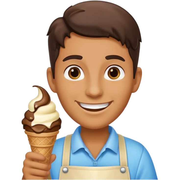 Vendor + choco cart,Ice Cream Vendor. emoji