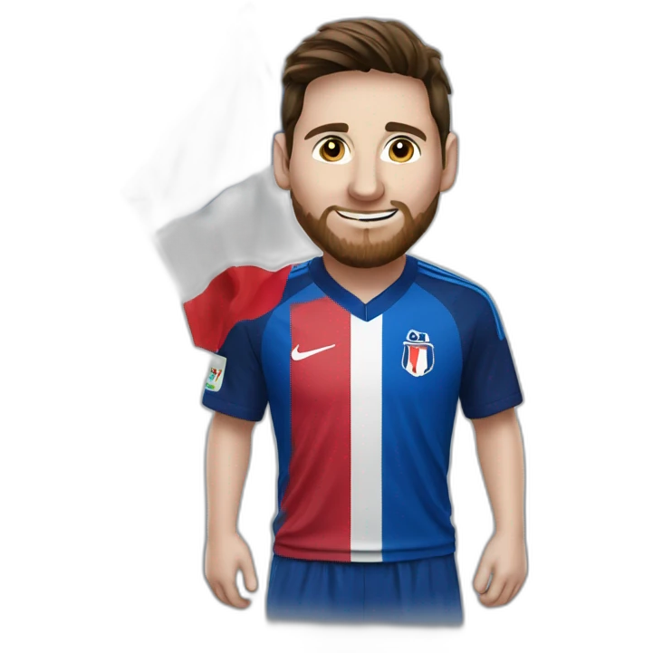 Messi avec un drapeau de france emoji