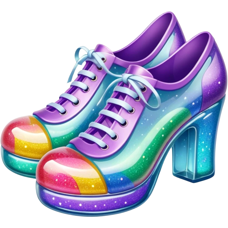 90’s glitter jelly shoes emoji