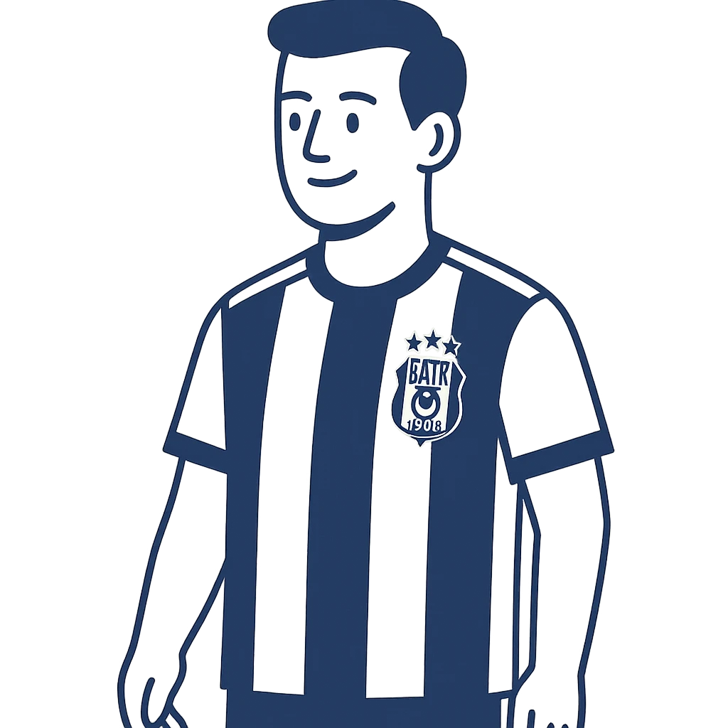 man wearing Beşiktaş football jersey, modern line style emoji