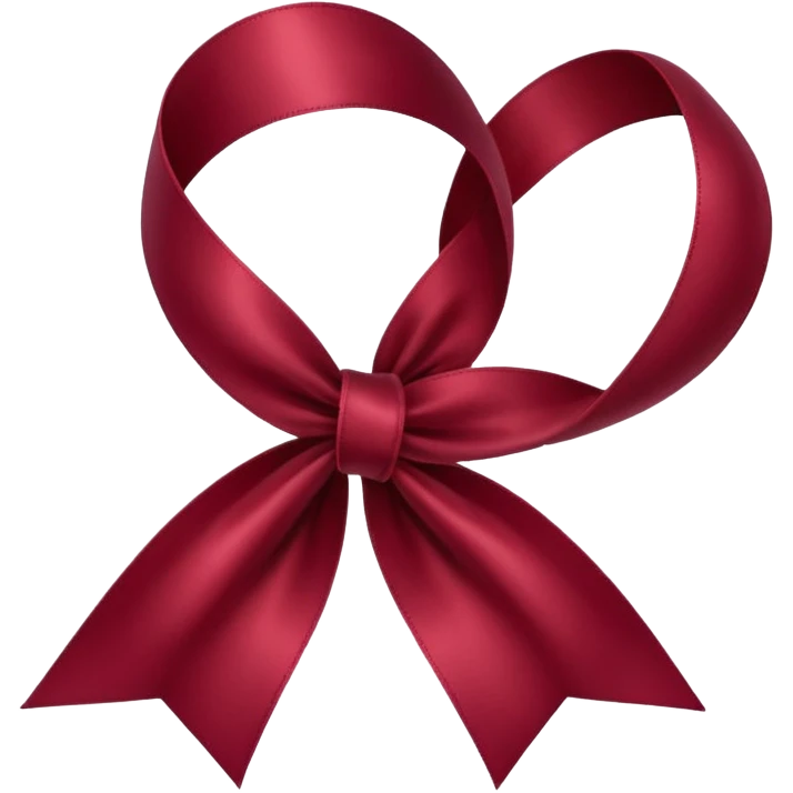 burgundy red ribbon emoji