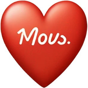 Heart with I miss you text emoji