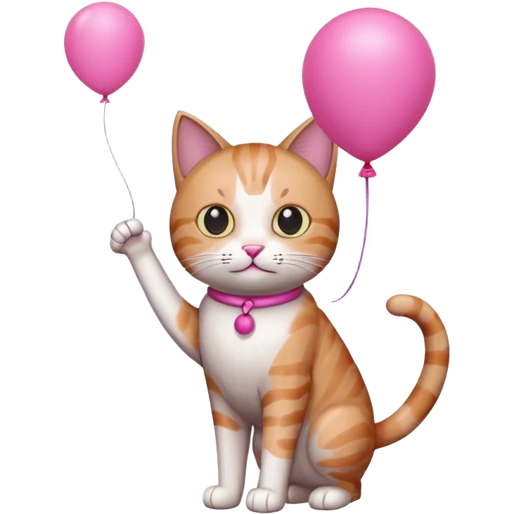 Cat with pink balloon emoji