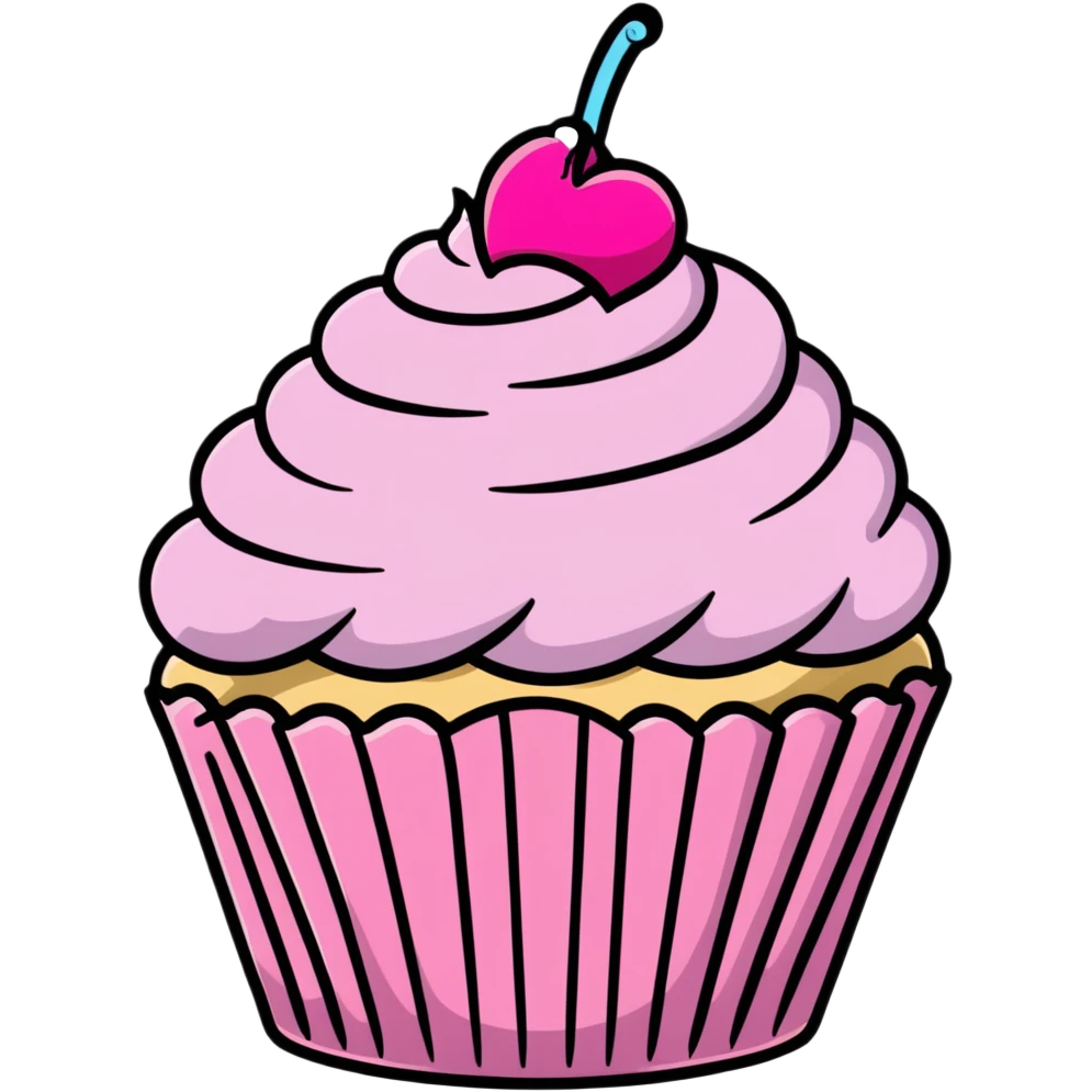 cupcake with pink icing emoji