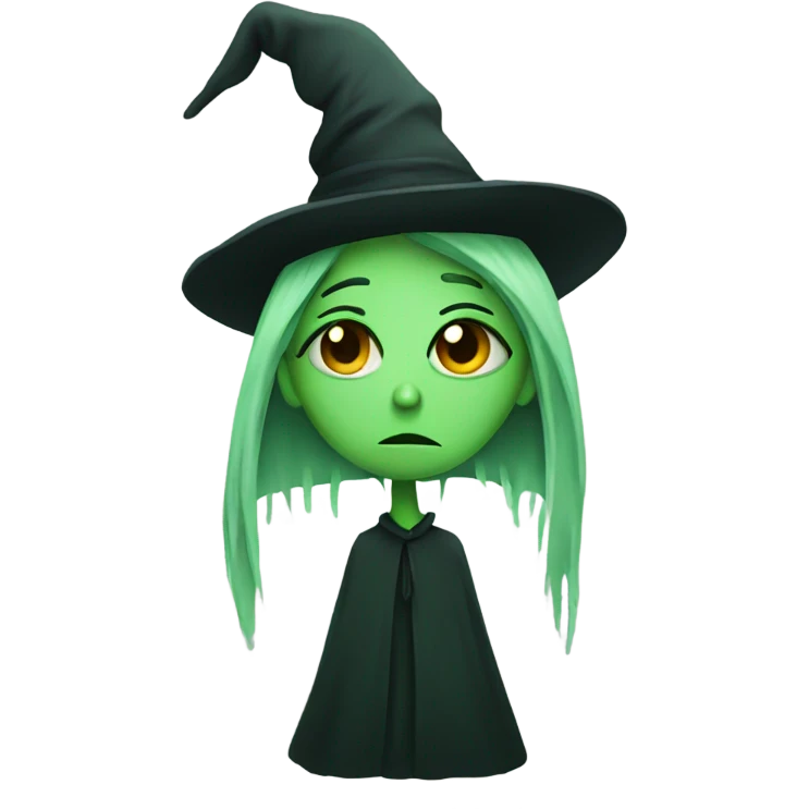 Sad green witch emoji