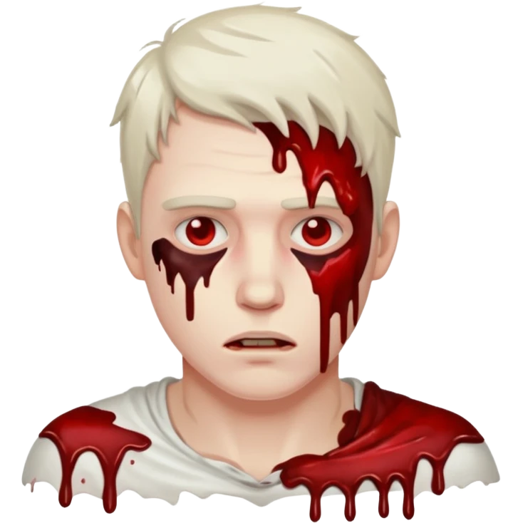 white man covered in blood emoji