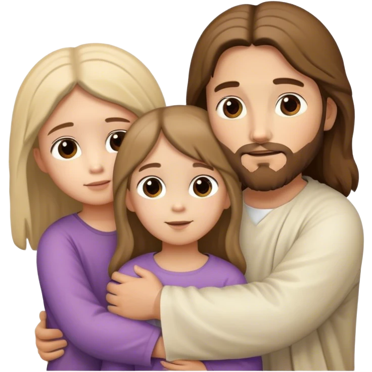 jesus christ hugging little children girl and boy emoji