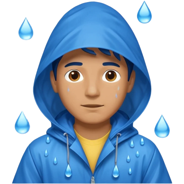 man in blue rain coat over head



 emoji