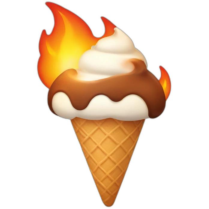 ice cream with fire emoji
