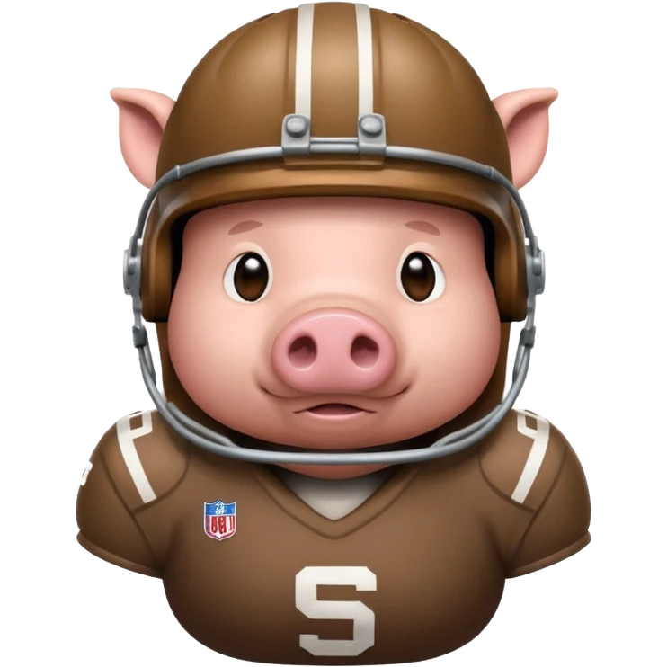 american football player pig with emoji