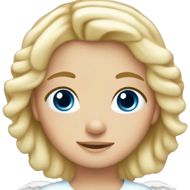 blonde hair blue eyed girl angel emoji