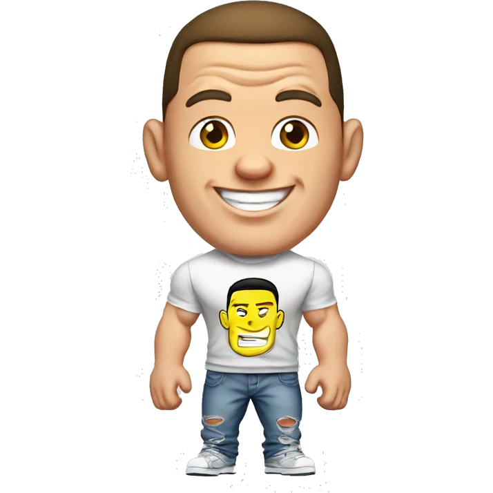 john cena cartoon wearing tee emoji