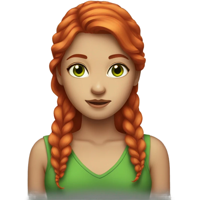 Red hair girl green eyes  emoji