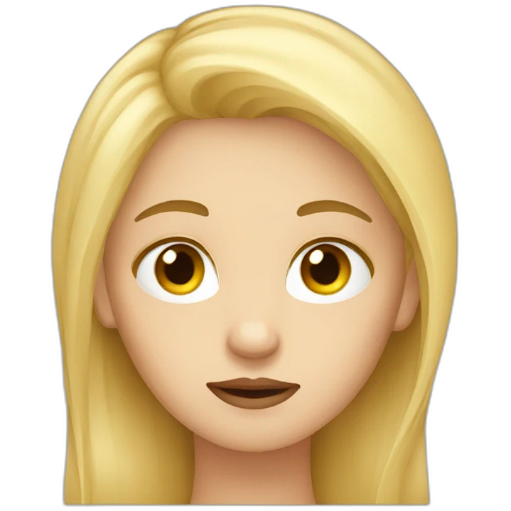 Lady long blonde hair thinking confused emoji