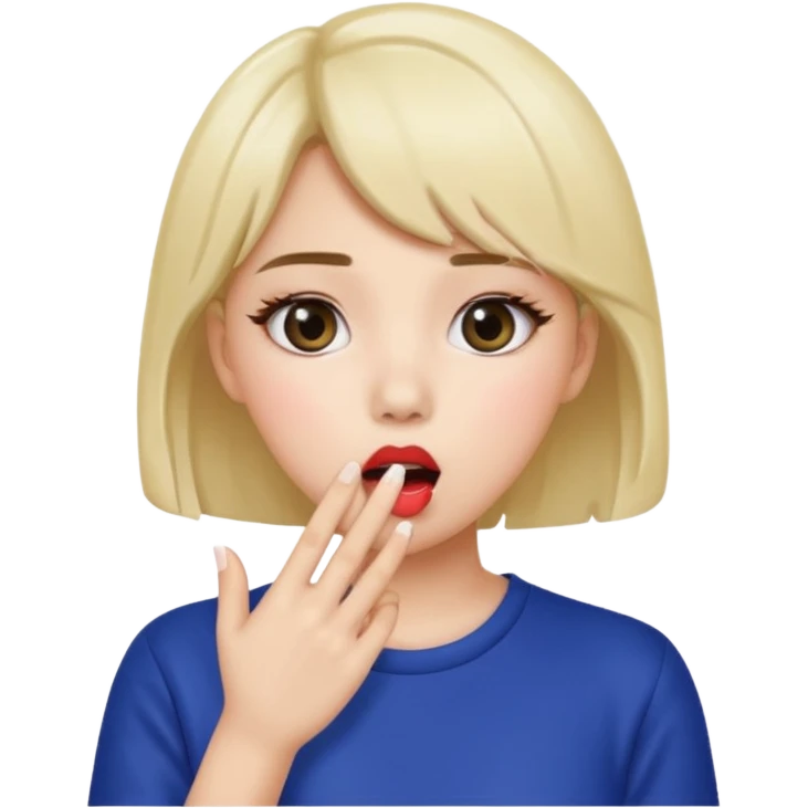 şaşırma eli ağzına götürme, k-pop girl emoji