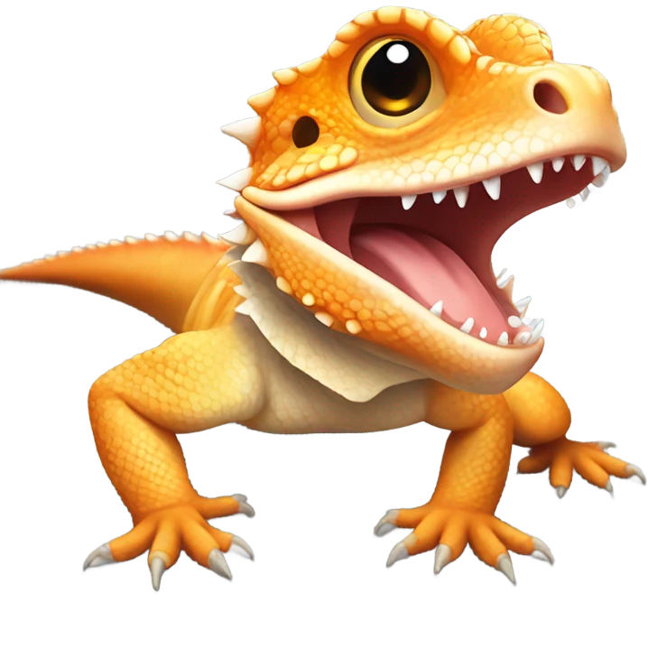 Happy orange bearded dragon emoji