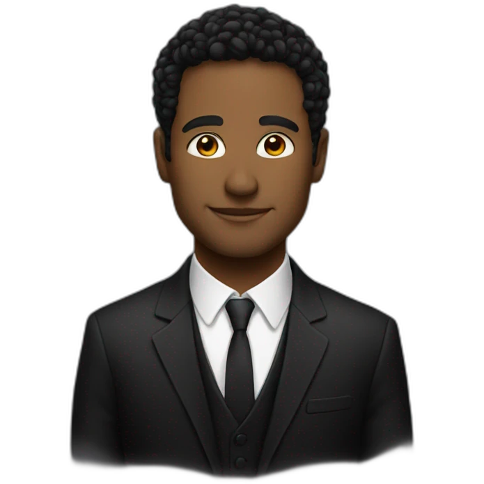 charming artist in black suit emoji