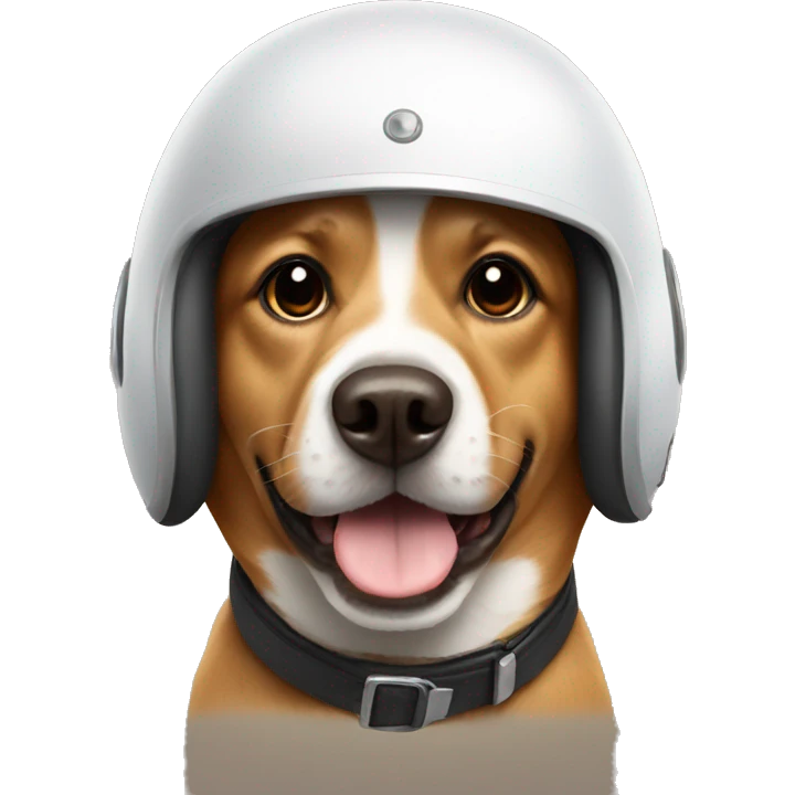 Dog wearing a cute helmet  emoji