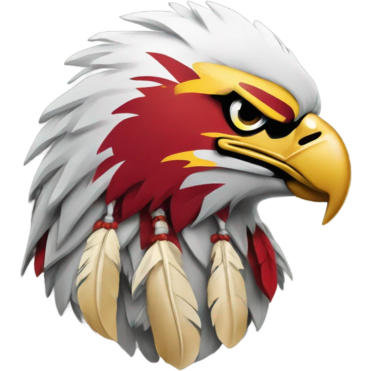 Eagle perched on a chiefs logo emoji