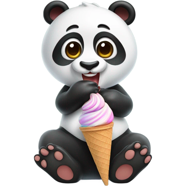 Panda eating ice cream emoji