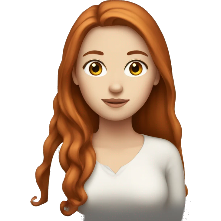 white girl with long auburn hair  emoji