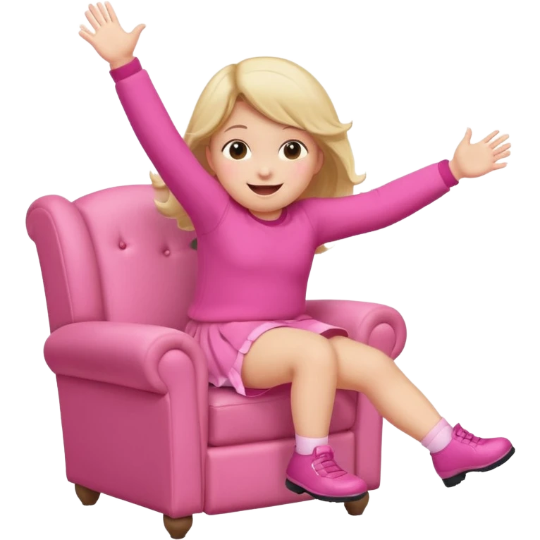 Little Girl fat but not too fat falling off of a chair half in the air chair with pink clothes on standing on chair but fell off emoji