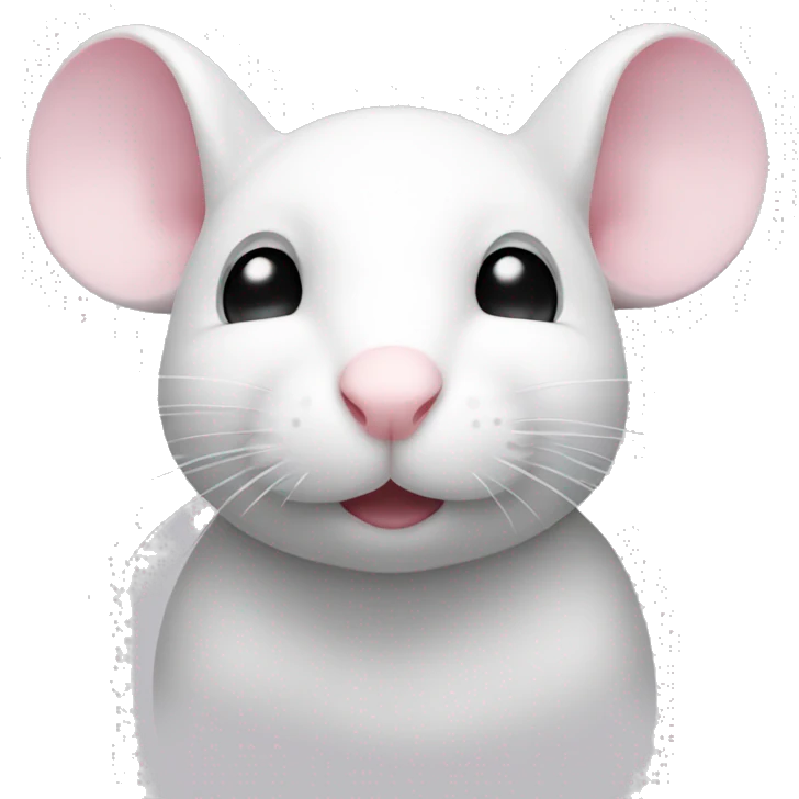 White mouse with a slight pink tint  emoji