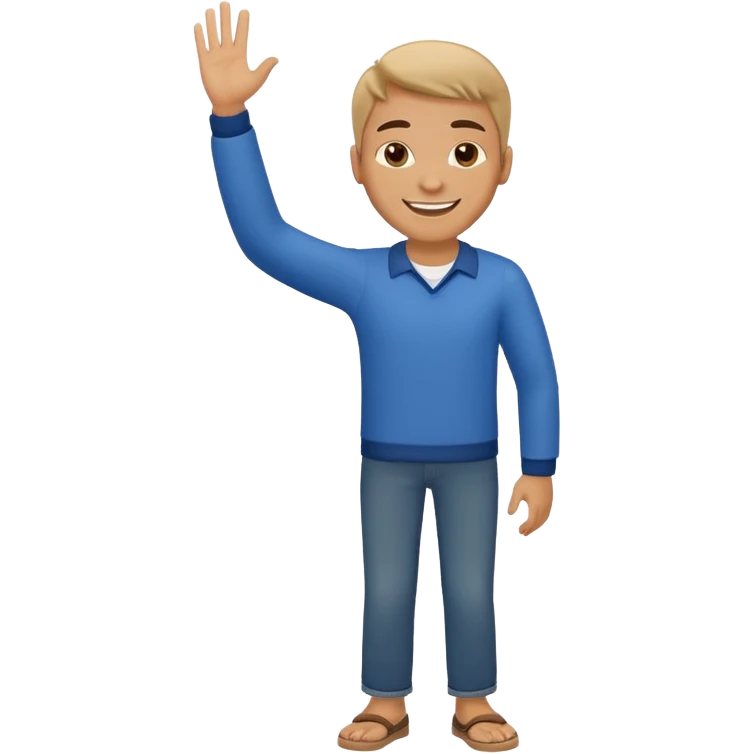 man full body waving emoji