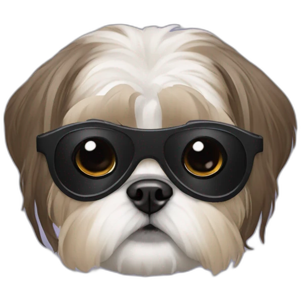 Shih tzu with Batman mask emoji