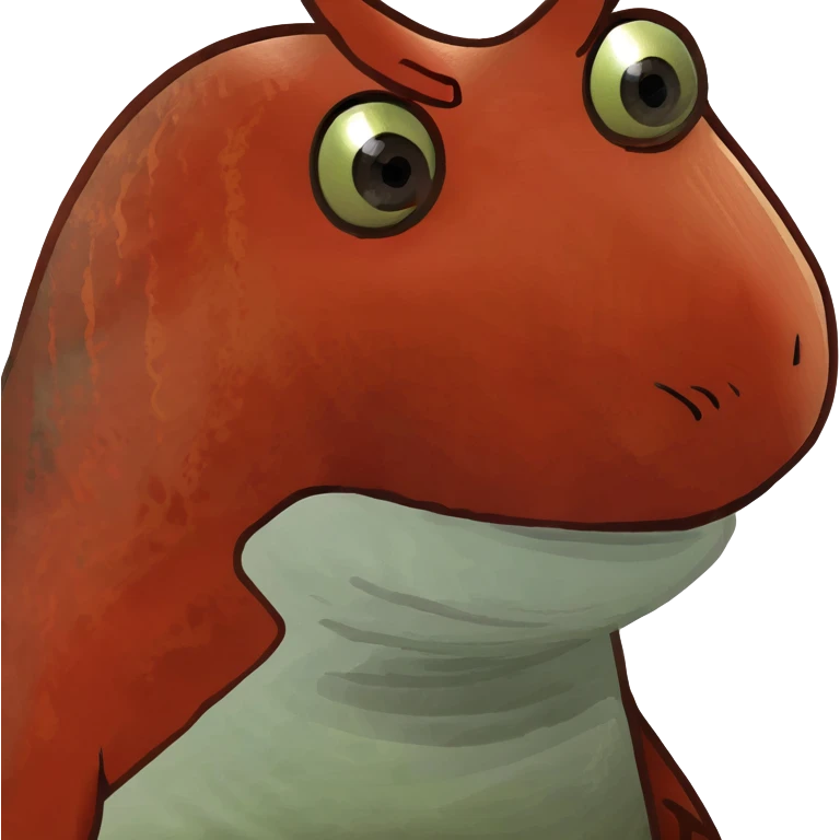 Pepe the Frog transformed into a cute red dragon emoji