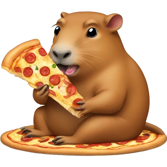 capybara eating pizza emoji