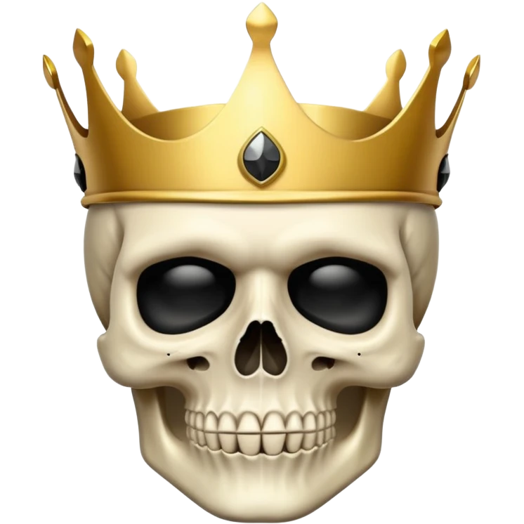 skull wearing a golden crown and black ski mask emoji