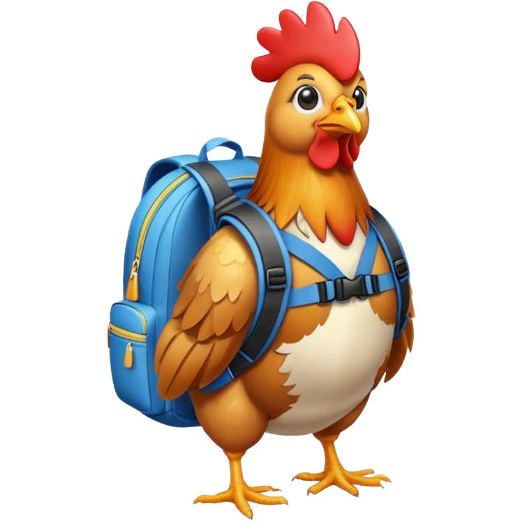 Chicken with backpack emoji