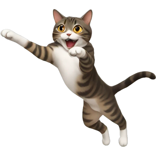 Cat doing backflip emoji