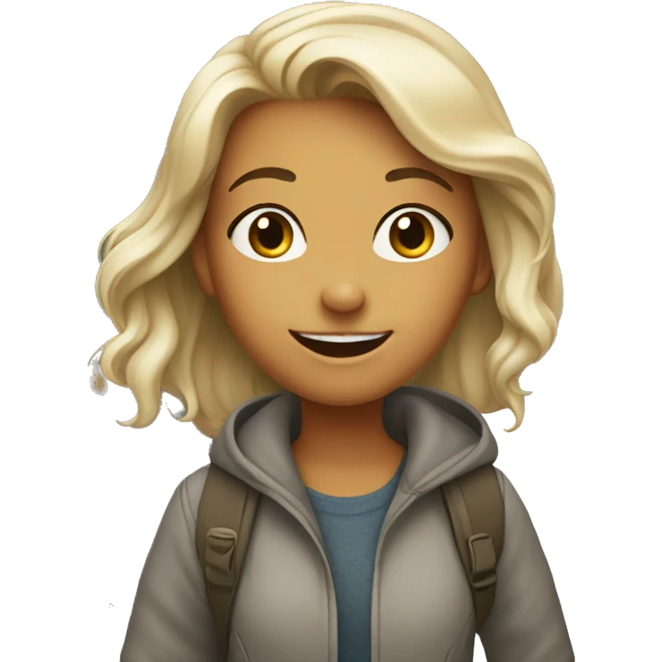 happy city girl walking emoji