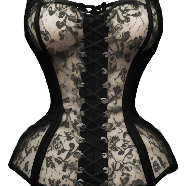 black lace long sleeve corset emoji
