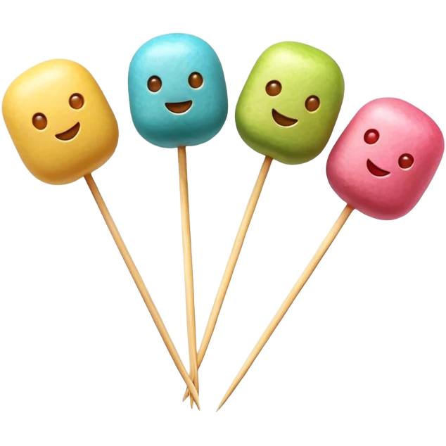 Cinematic Realistic Dango Dessert Emoji, showcasing colorful rice dumplings on skewers rendered with lifelike textures and soft, inviting lighting. emoji