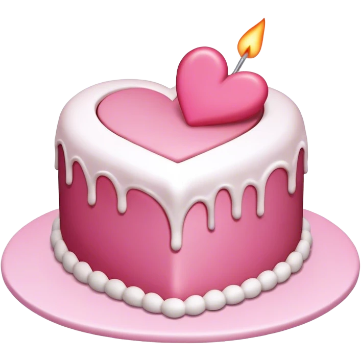 Pink heart cake with white icing  emoji