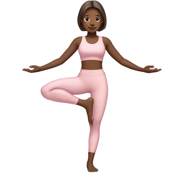 White brunette yoga girl light pink clothes  emoji
