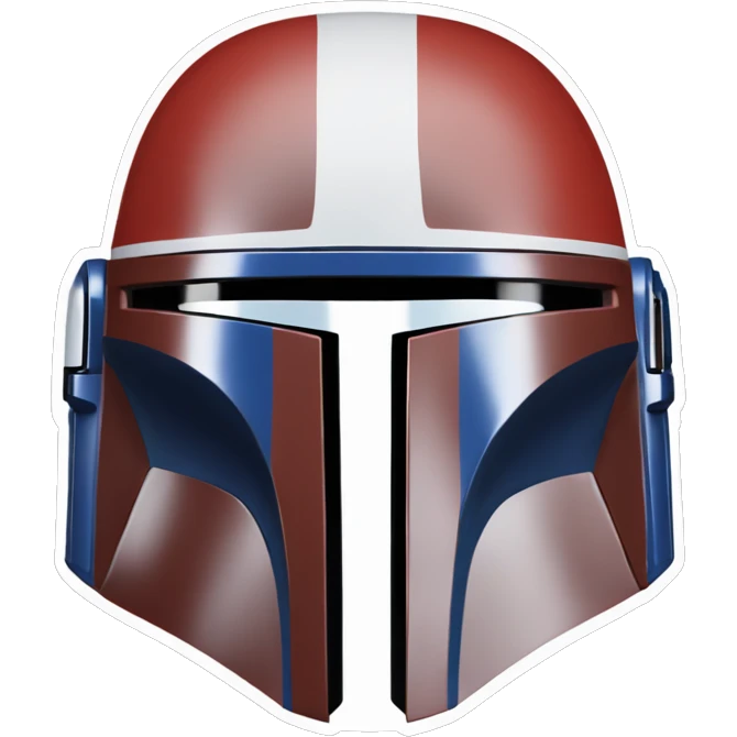 Red white and blue mandalorian helmet emoji