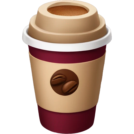 burgundy TAKEAWAY coffee emoji