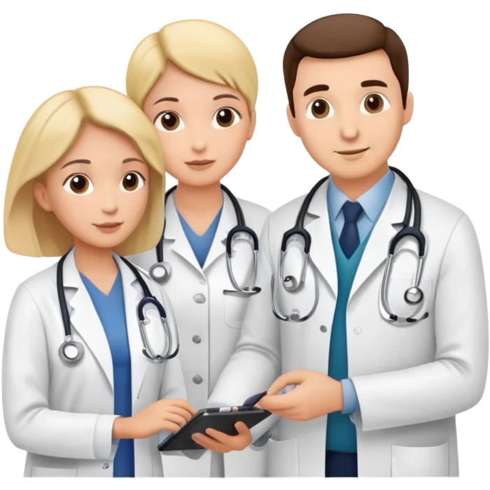 Cancer screening with doctor examining patient with stethoscope, medical check-up emoji
