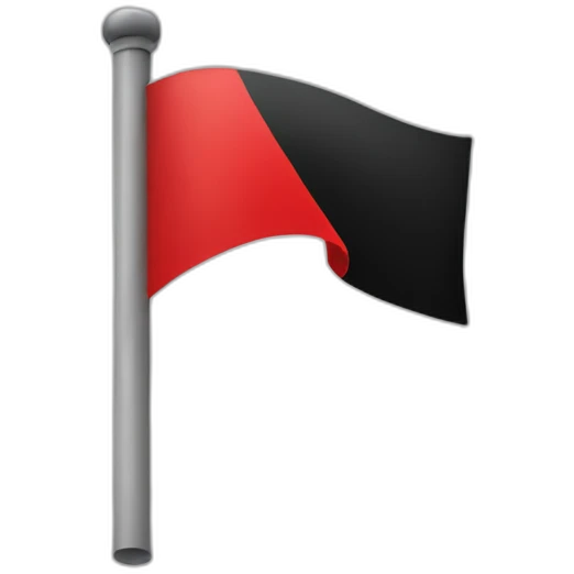 a flag in which the top is red and the bottom is black emoji
