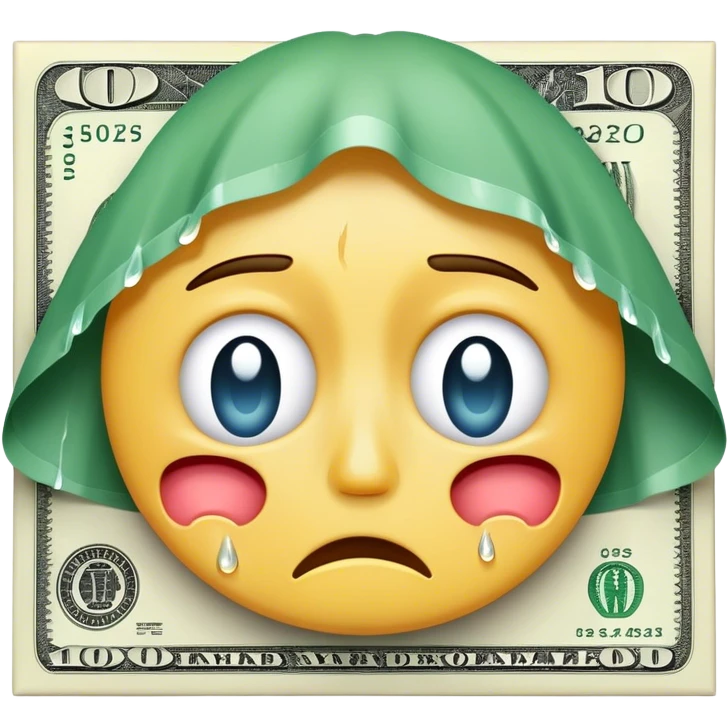 Billete de dólar llorando emoji